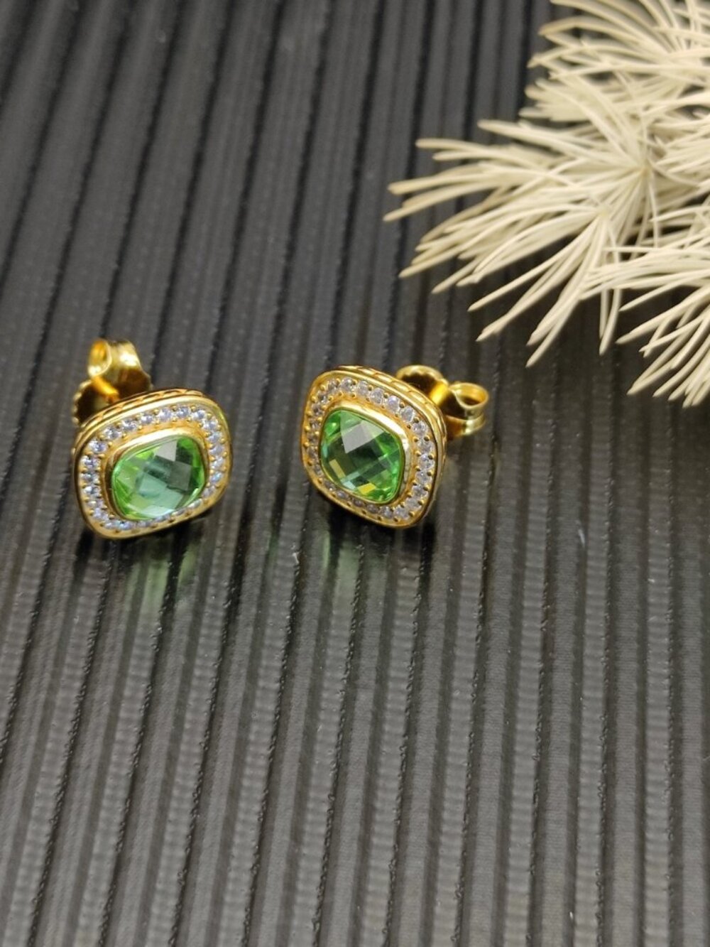 David Yurman Square Diamond Stud Earrings
